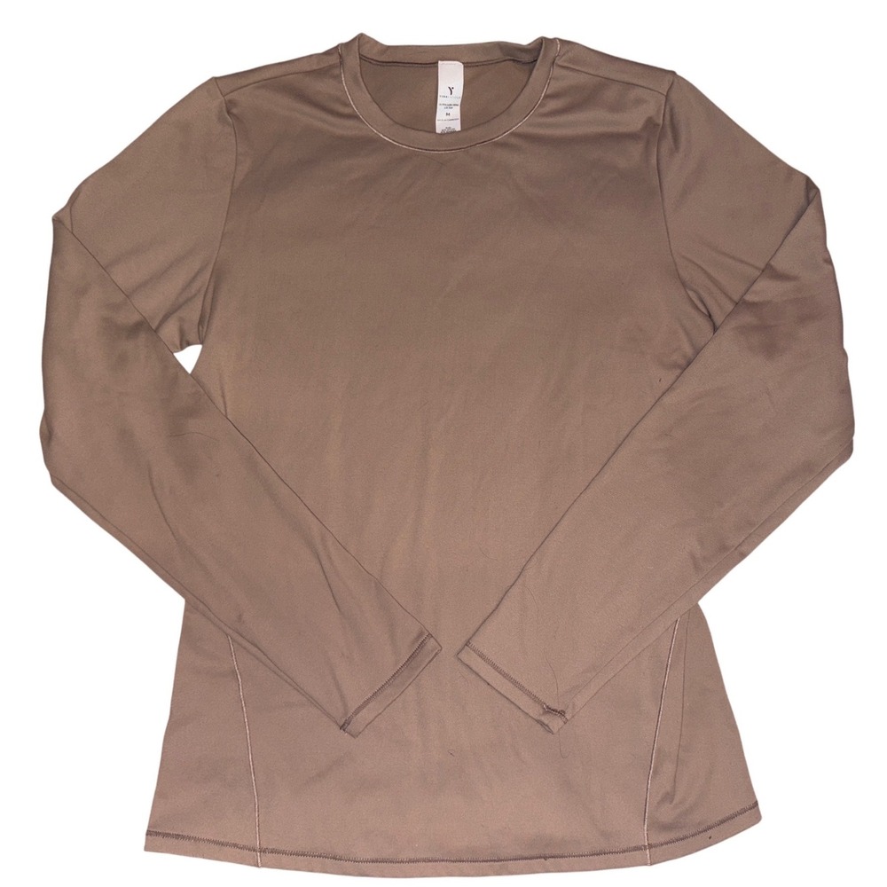 Yogalicious Womens Brown Longsleeve Ultra Lush Zena Top, Size M